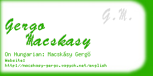 gergo macskasy business card