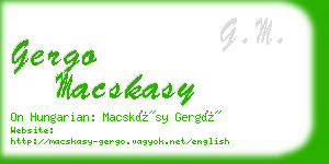 gergo macskasy business card